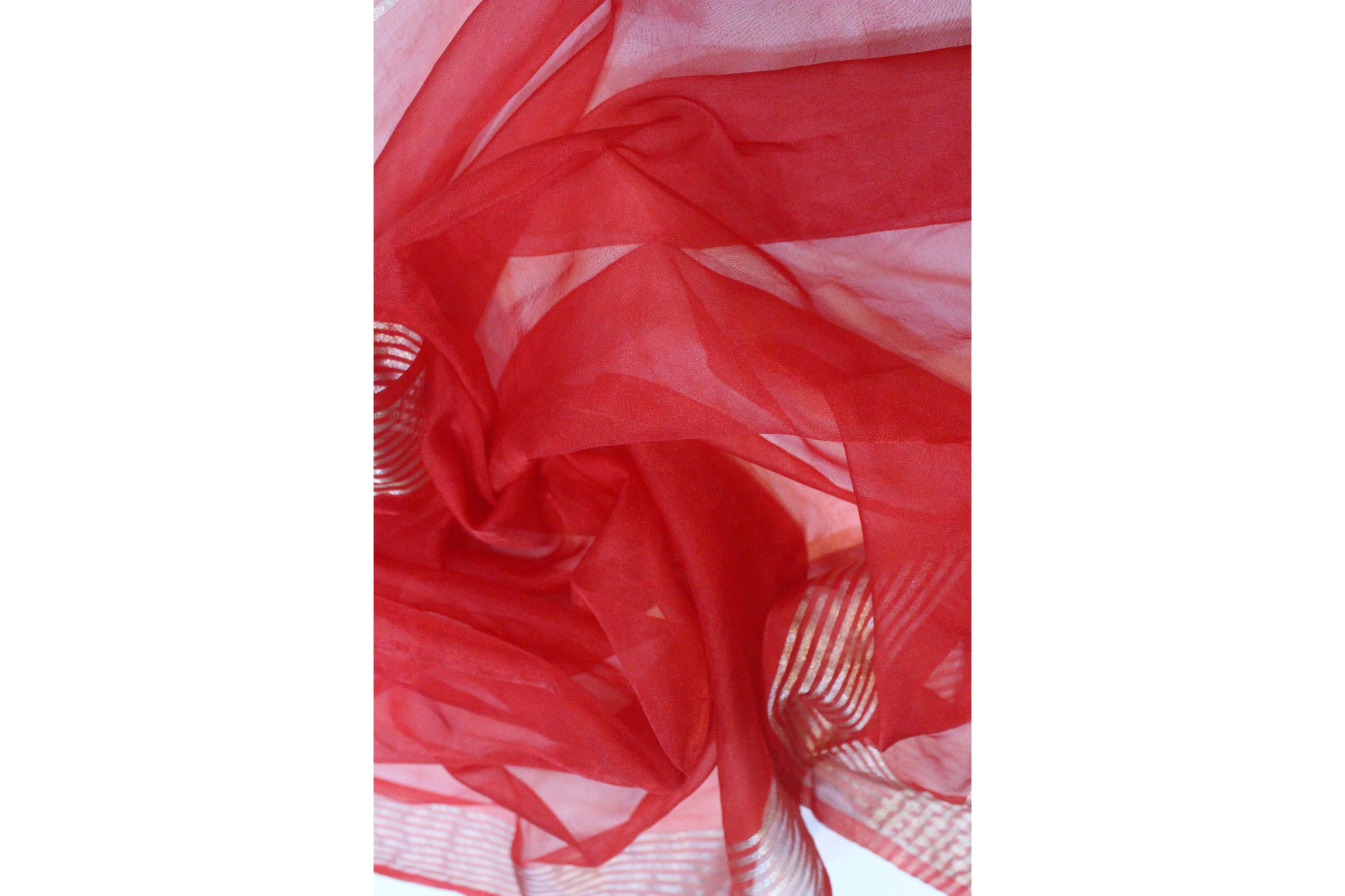 Slub Silk With Net Dupatta Set-5