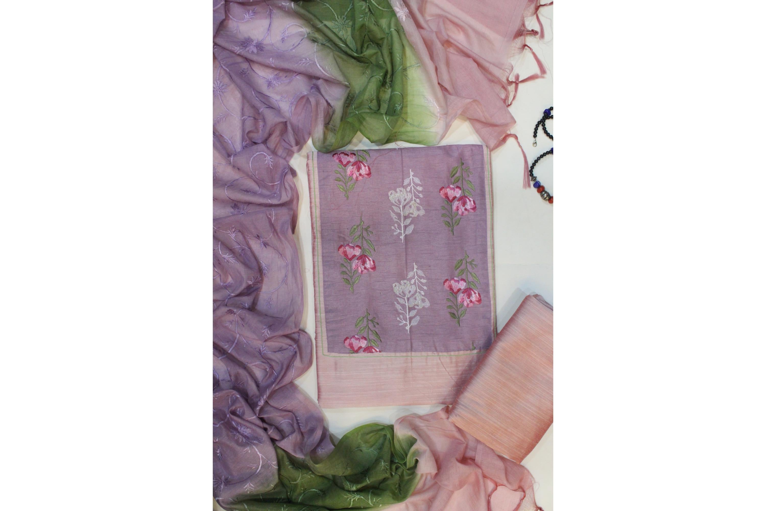 Cotton Silk With Mul CHanderi Set-1