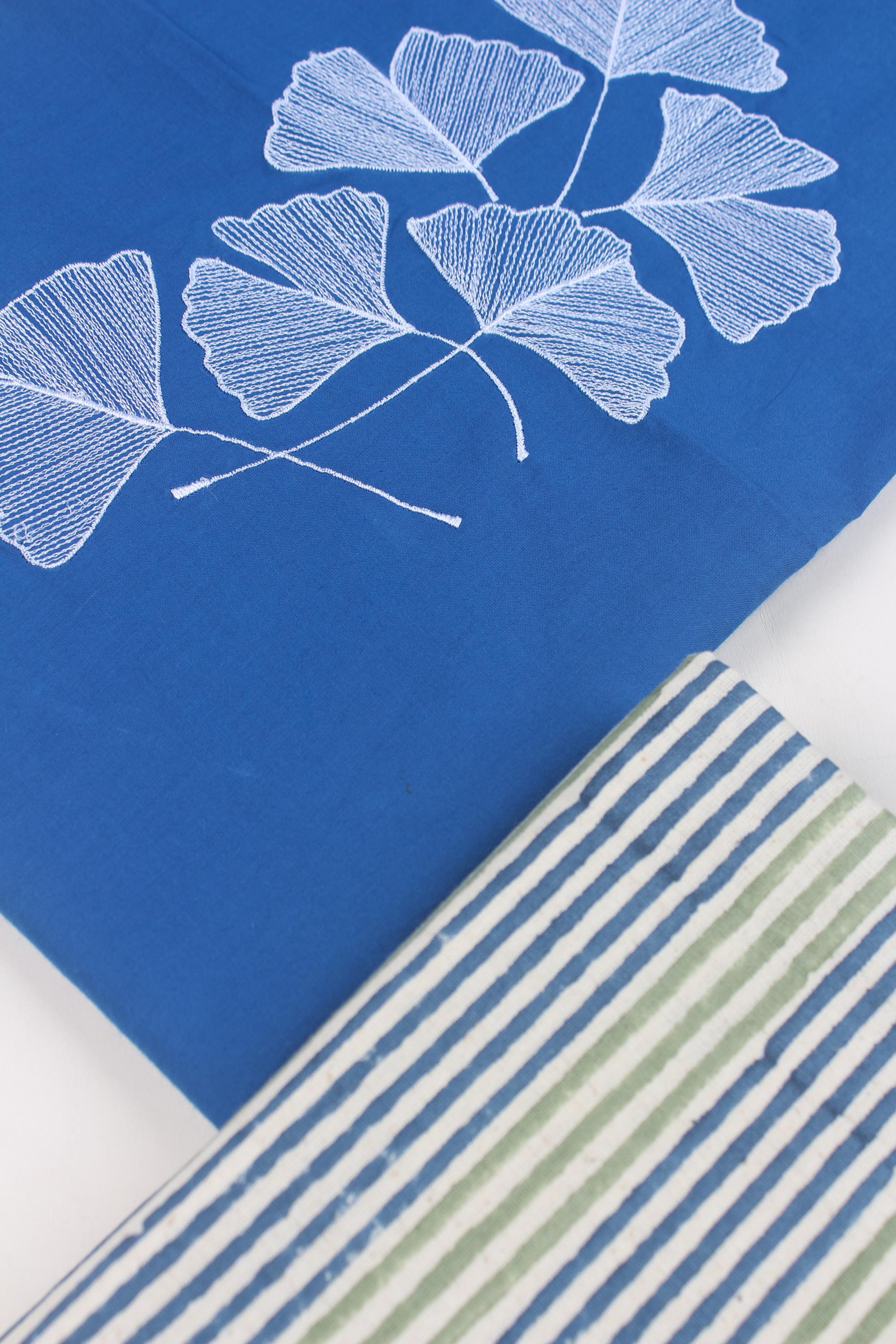 Embroidered fabric set of 2
