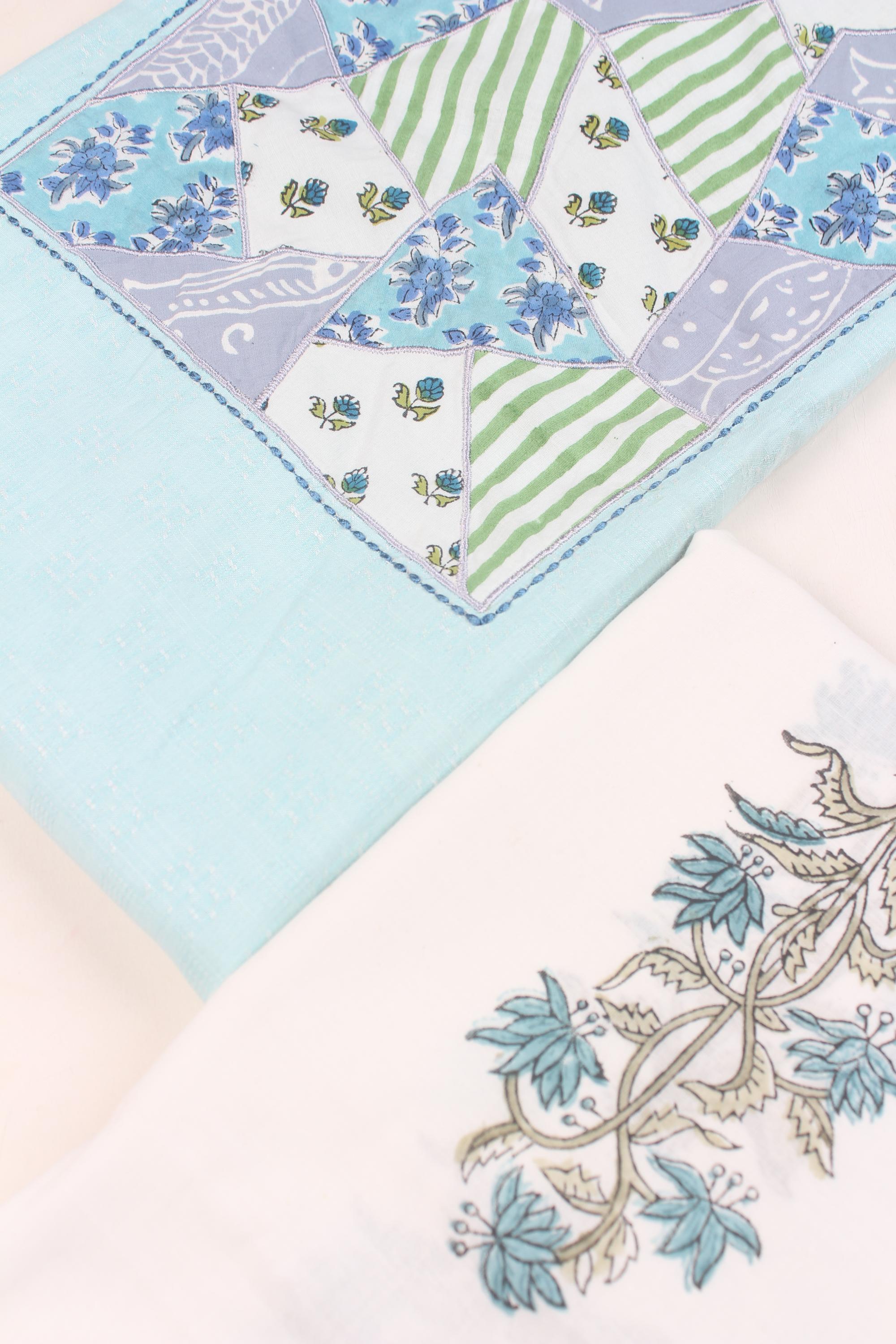 Embroidered fabric set of 2