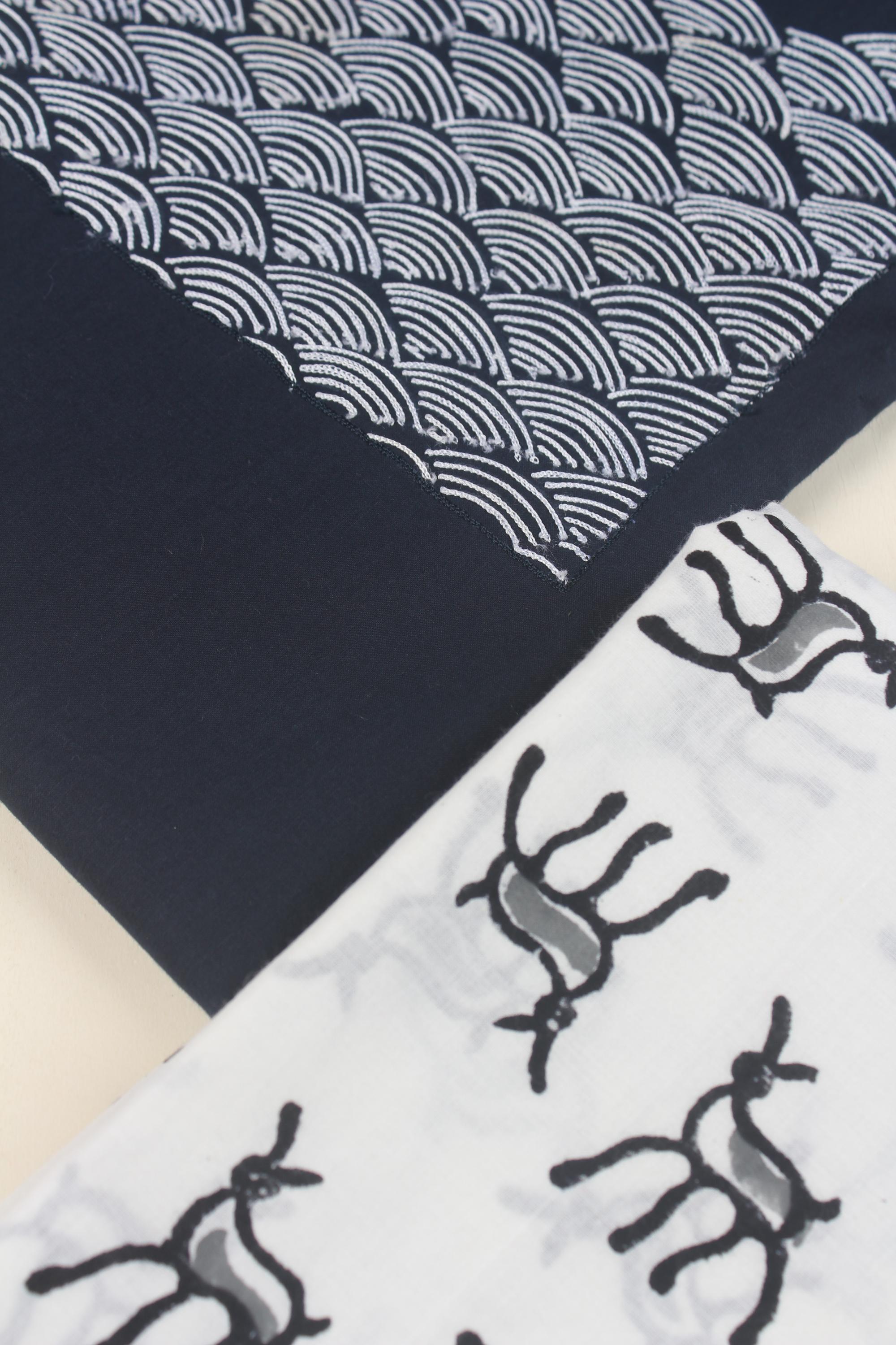 Embroidered fabric set of 2