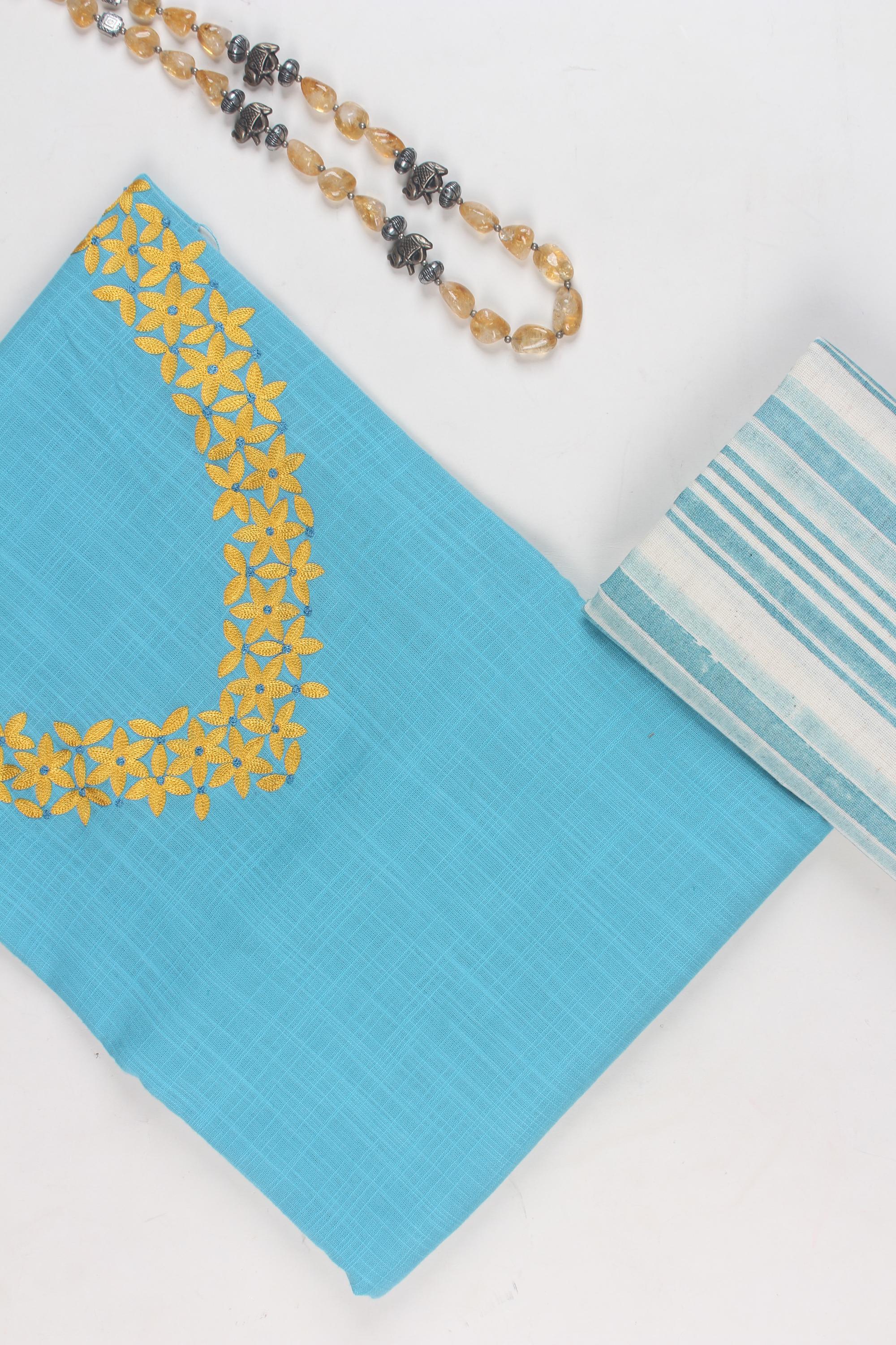 Embroidered fabric set of 2