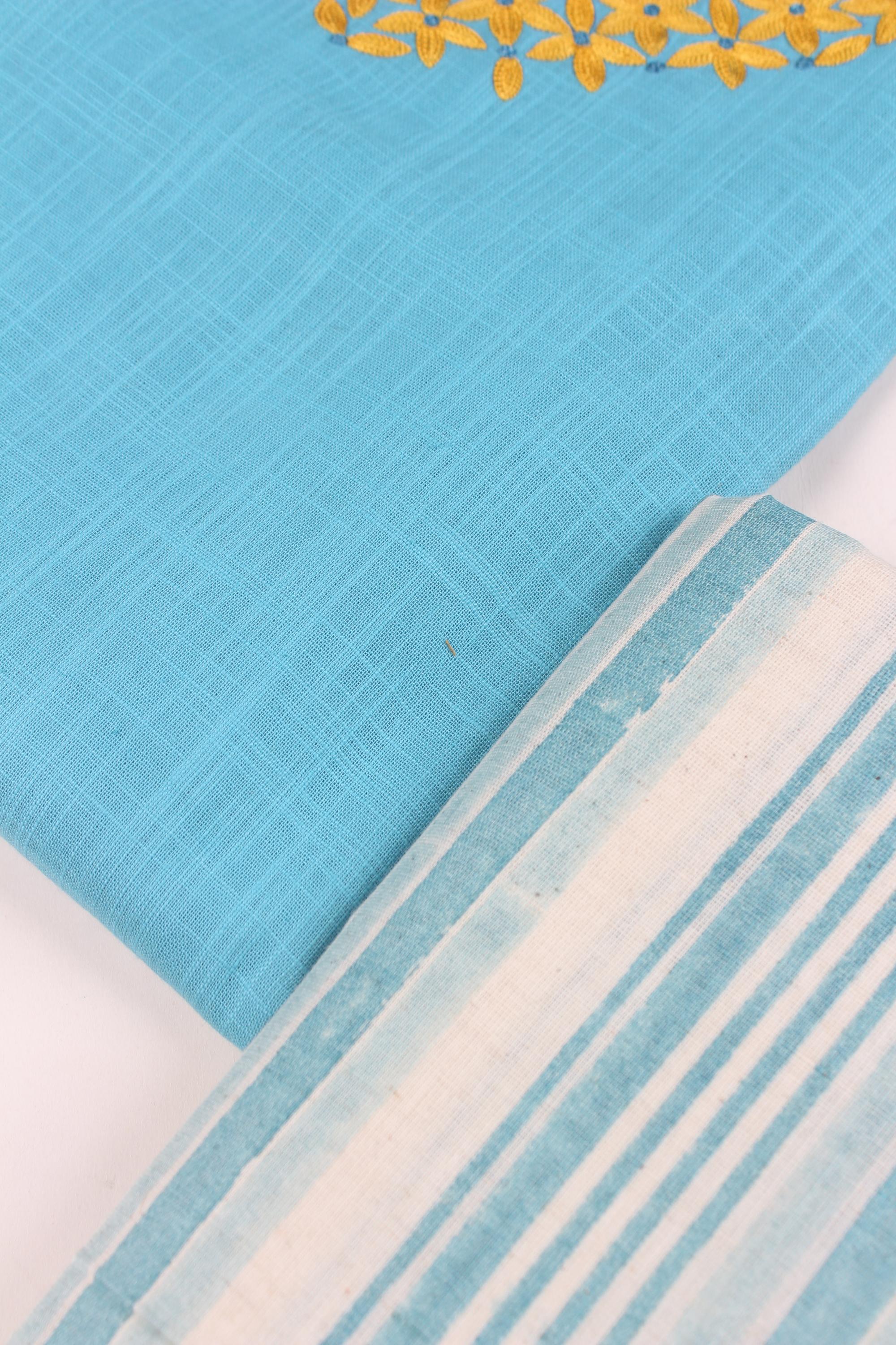 Embroidered fabric set of 2