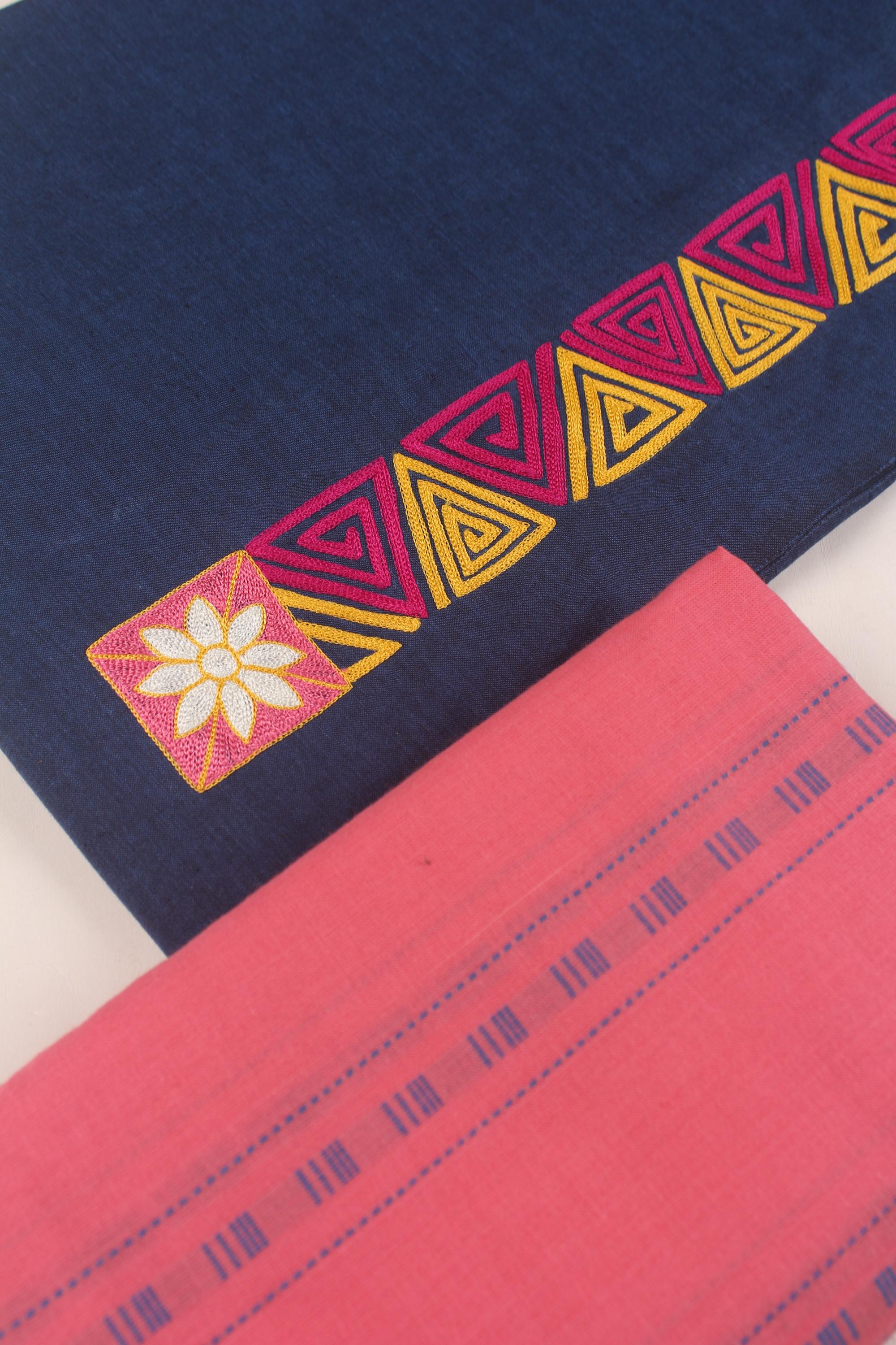 Embroidered fabric set of 2