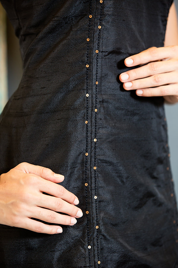 Classic Black Raw Silk