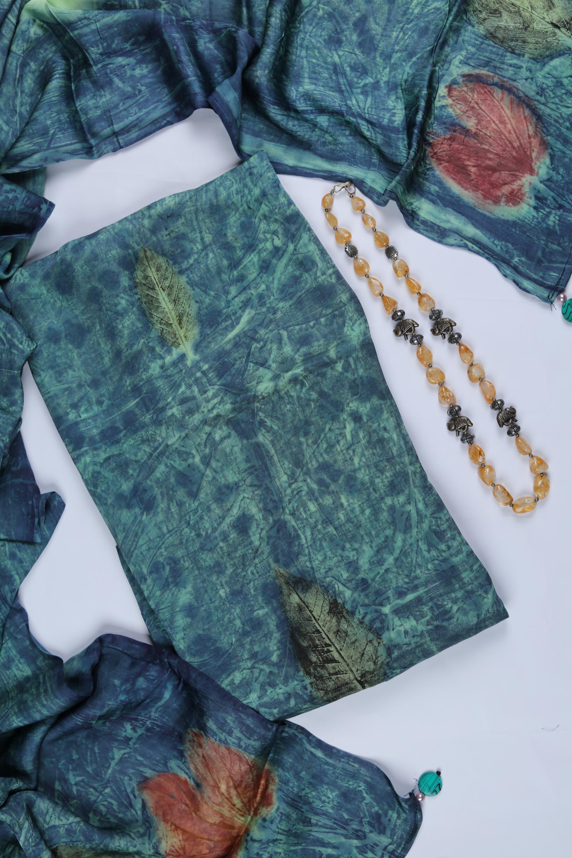 Premium Tussar Modal 2 Piece Unstitched Kurta & Dupatta Set Ð Traditional Weave