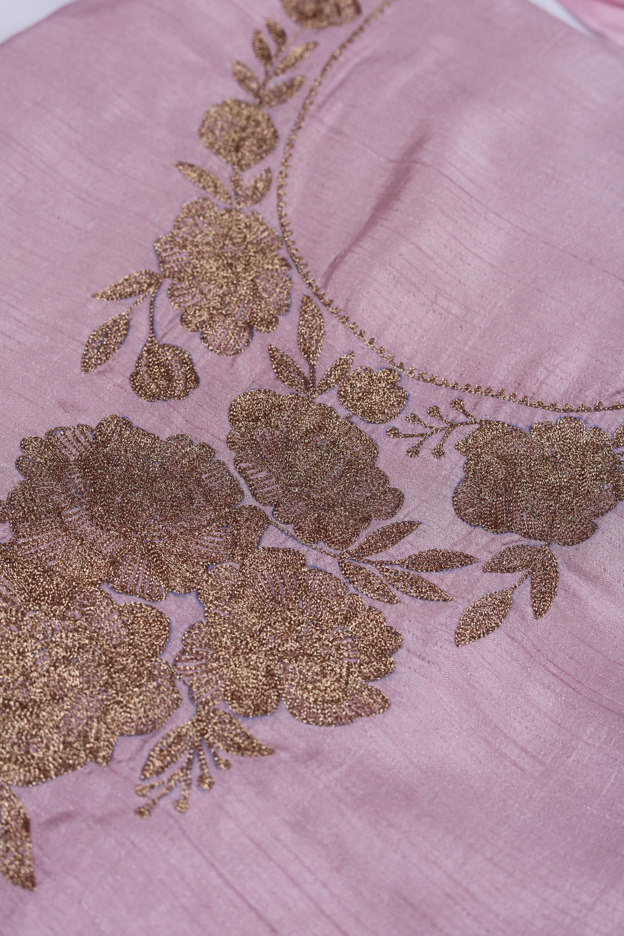 Embroidered Naysa Silk 3 Piece Unstitched Set - Traditional Ethnic Wear