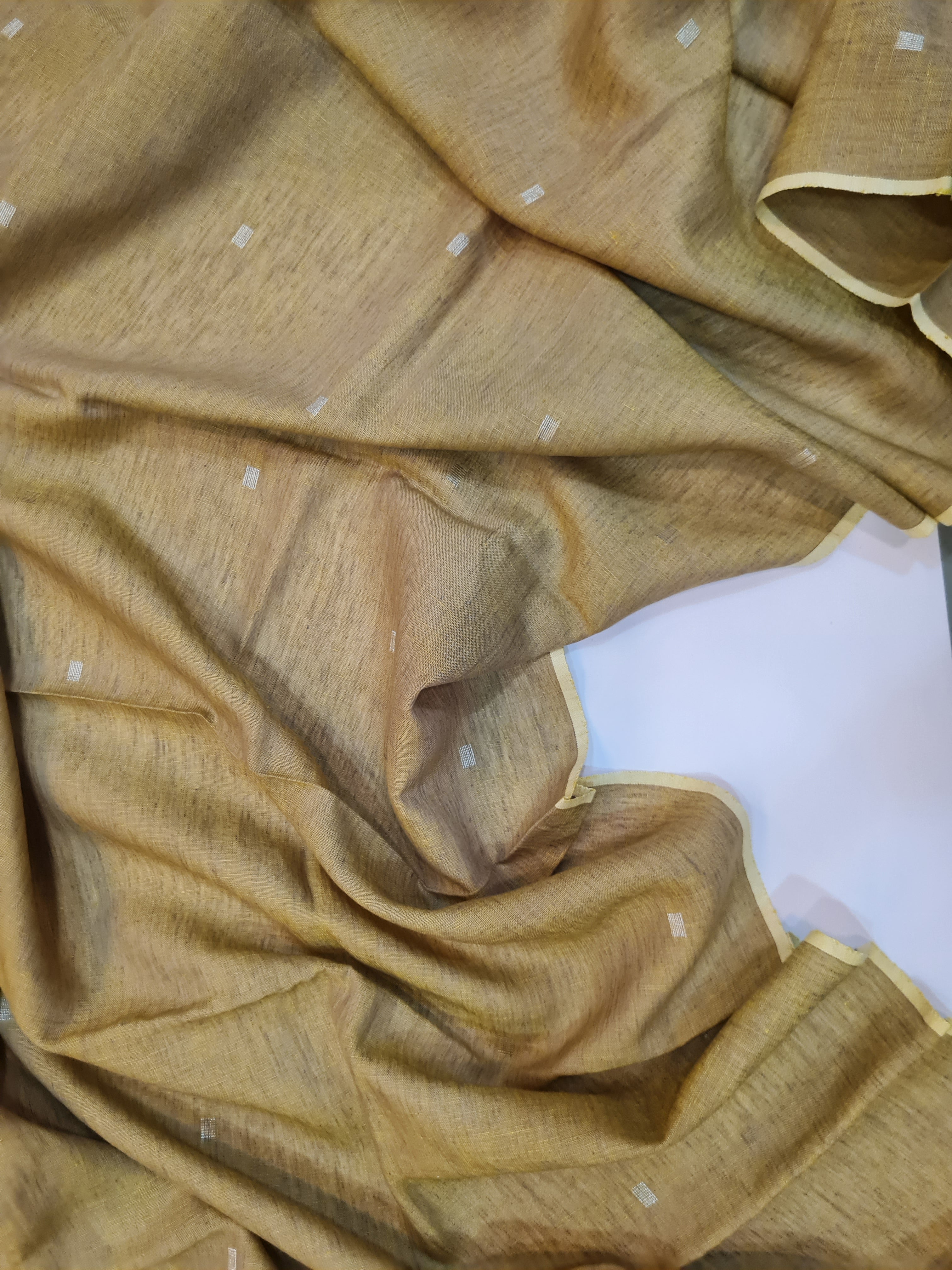 Pure Linen Unstitched Kurta Fabric - Traditional Ethnic Wear