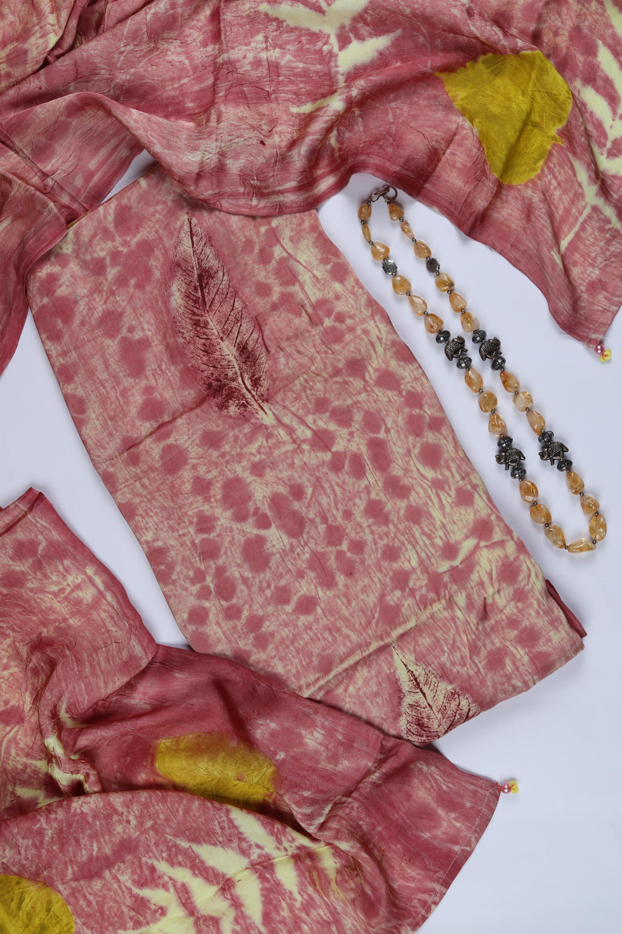 Premium Tussar Modal 2 Piece Unstitched Kurta & Dupatta Set Ð Traditional Weave