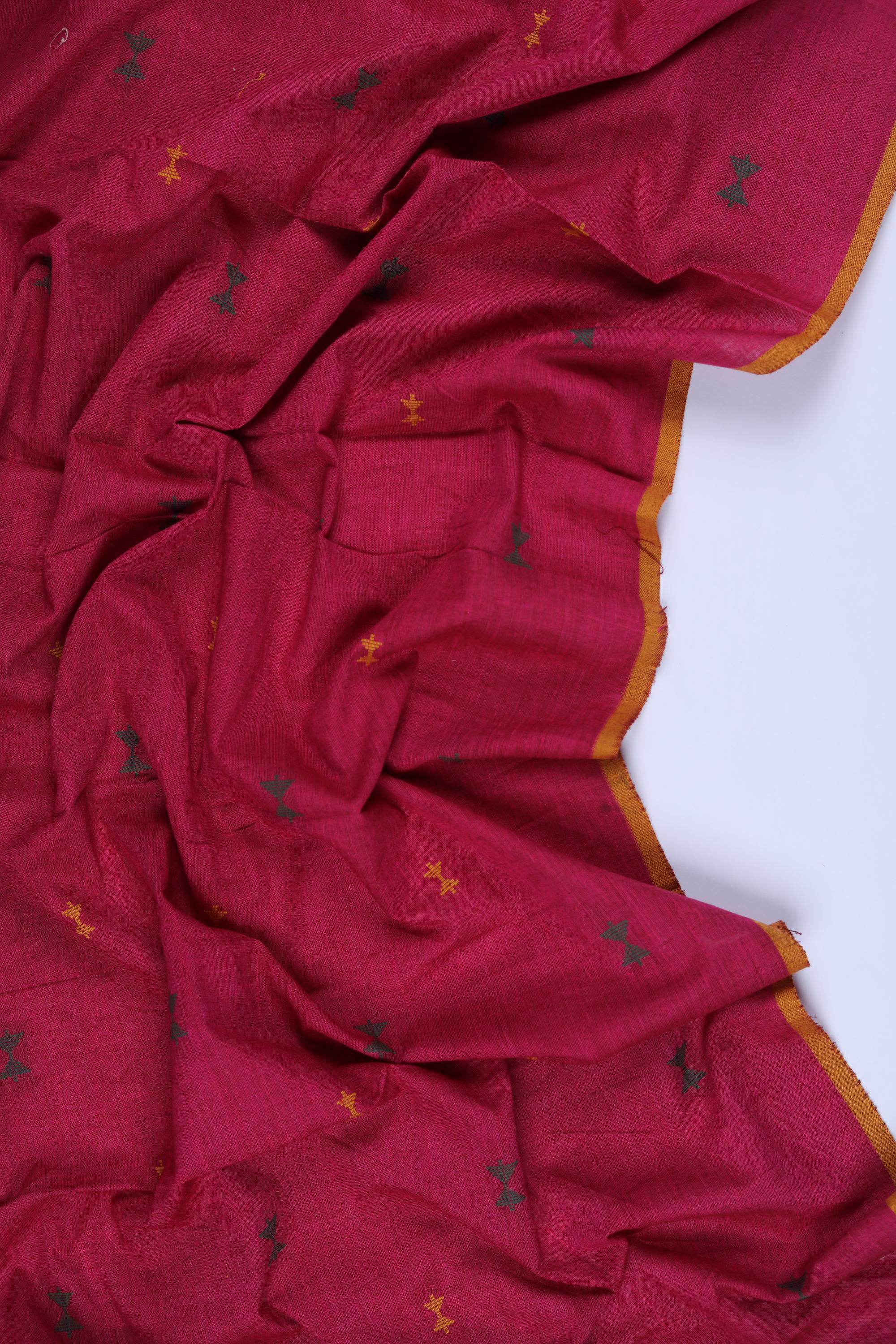Handloom Cotton Unstitched Kurta Fabric - Traditional Ethnic Wear